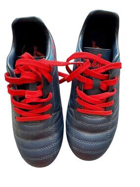 Brava Boys 2.5D Soccer Cleats Red/Navy Man-Made Upper Lace-Up Pre-Owned Durable